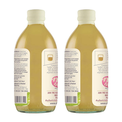 Vinagre de Sidra de Manzana Crudo Orgánico De Nigris con la Madre – Paquete de 2