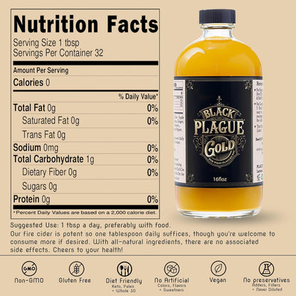 Black Plague Gold Fire Cider con la Madre – 16 oz