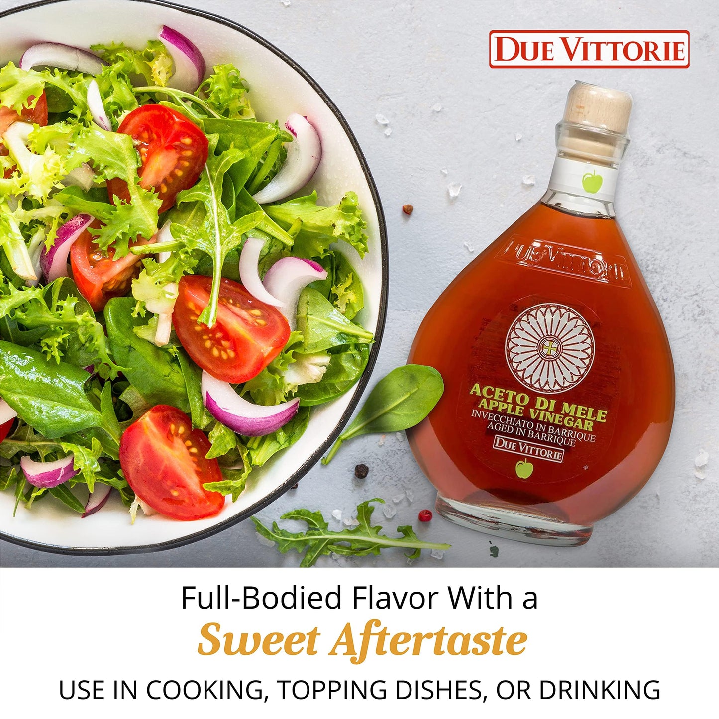 Due Vittorie Italian Apple Cider Vinegar Aged in Wine Barrels – 16.9 fl oz