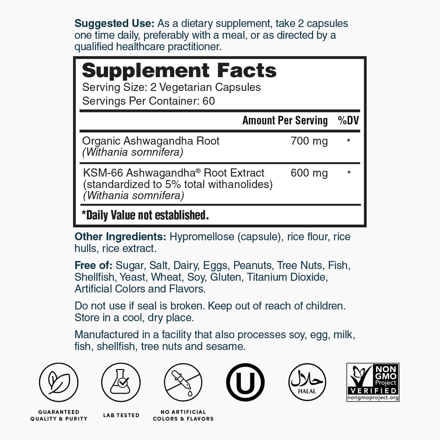 Nature's Lab KSM-66® Extracto de Ashwagandha - 120 Cápsulas