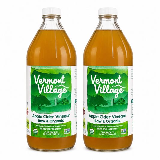 Vermont Village Vinagre de sidra de manzana orgánico sin procesar, paquete de 2 (32 oz)