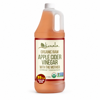 Vinagre de Sidra de Manzana Crudo Orgánico Kevala con la Madre