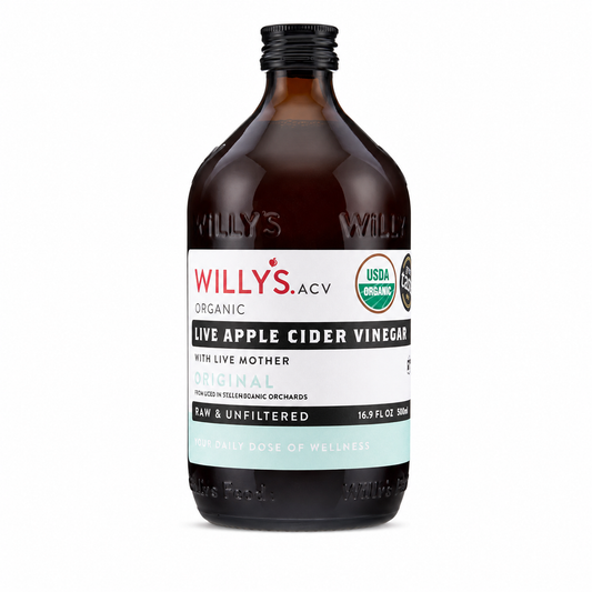 Vinagre de sidra de manzana ecológico de Willy con la Madre – 16.9 oz
