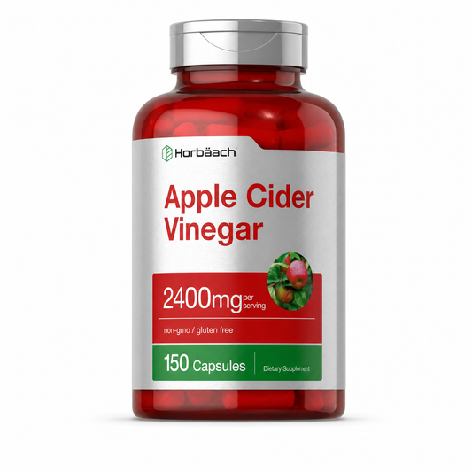 Cápsulas de Vinagre de Sidra de Manzana Horbäach – 2,400 mg, 150 Unidades