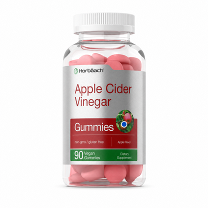 Gomitas de vinagre de sidra de manzana Horbäach – Sabor Manzana, 400 mg, 90 unidades