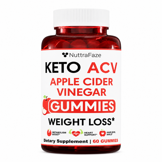 Gomitas de vinagre de sidra de manzana Keto de NuttraFlair – Sin azúcar, 1.000 mg, 60 unidades