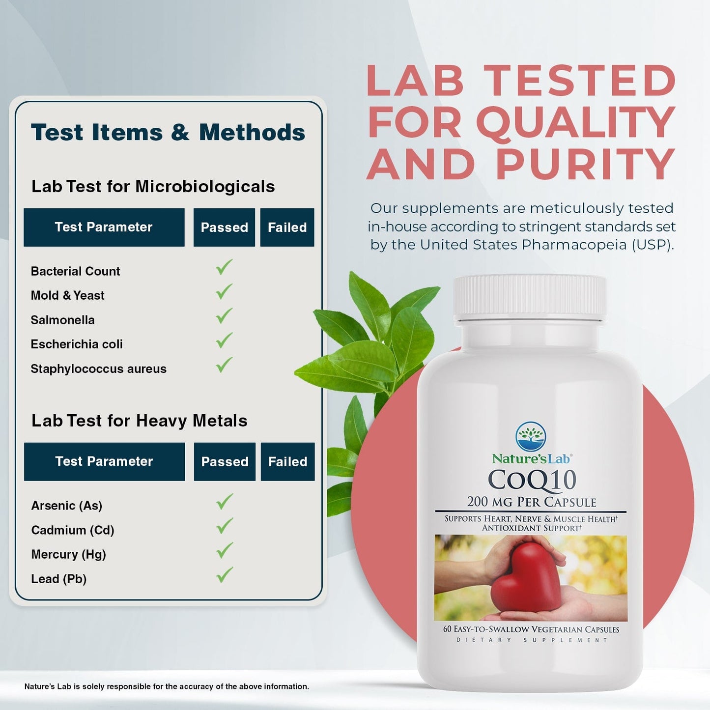 Nature's Lab CoQ10 200 mg - 60 Cápsulas
