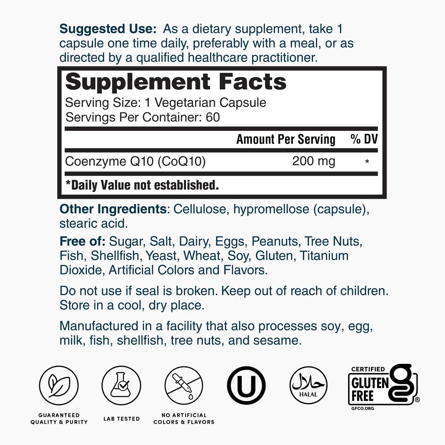 Nature's Lab CoQ10 200 mg - 60 Cápsulas
