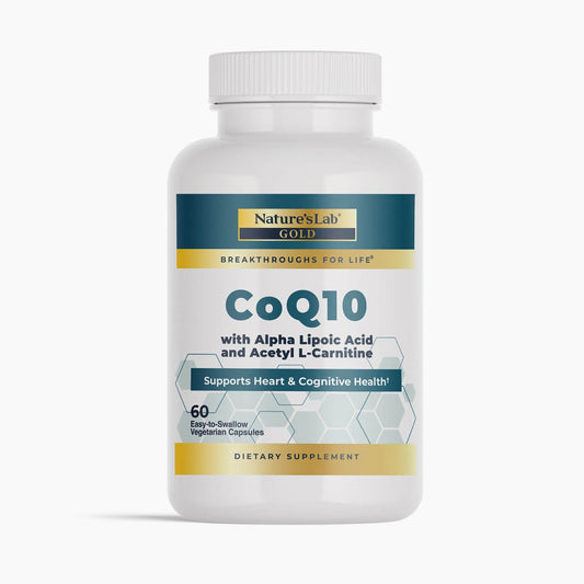 Nature's Lab Gold CoQ10 + Ácido Alfa Lipoico + Acetil L-Carnitina HCl - 60 Cápsulas