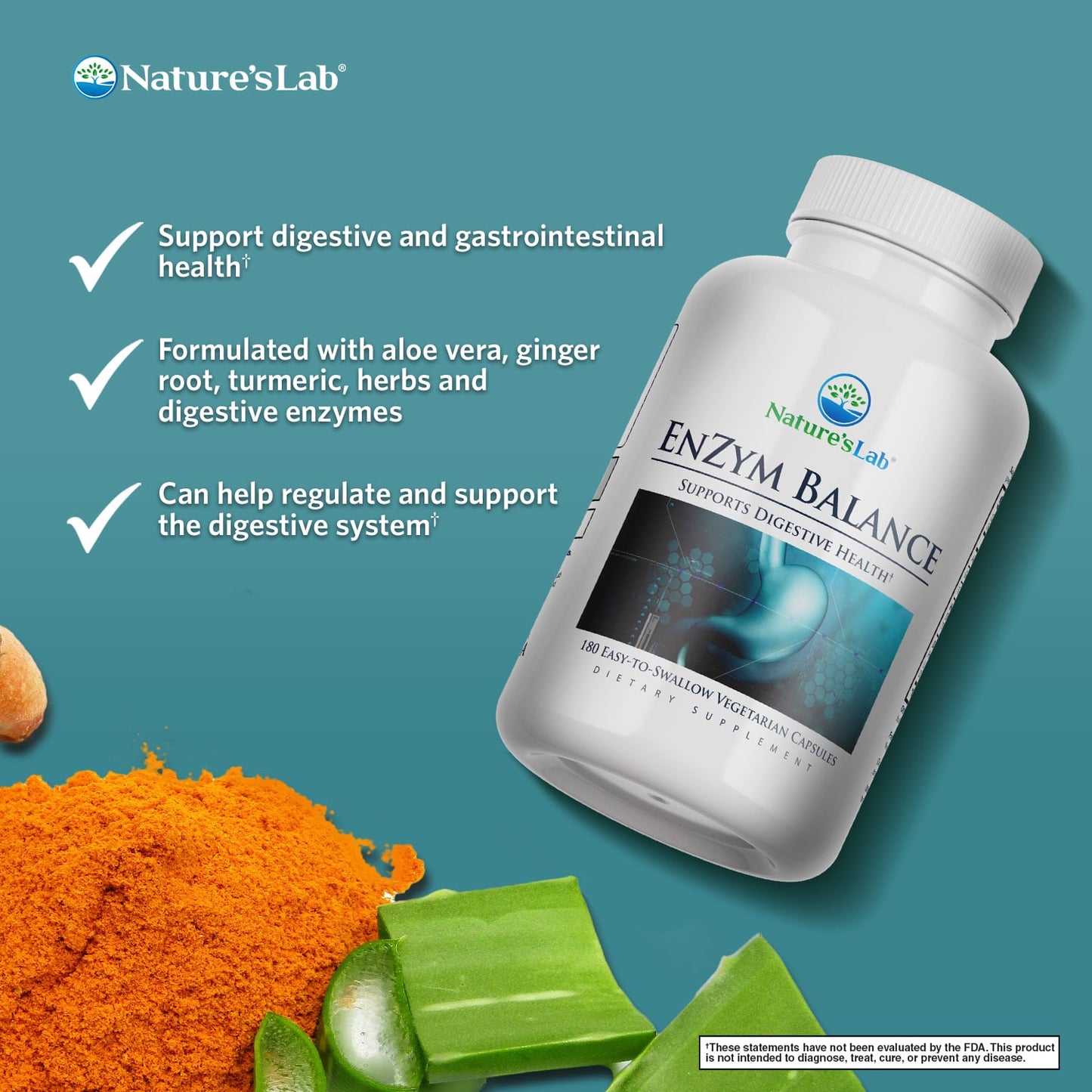 Nature's Lab EnZym Balance - 180 Cápsulas