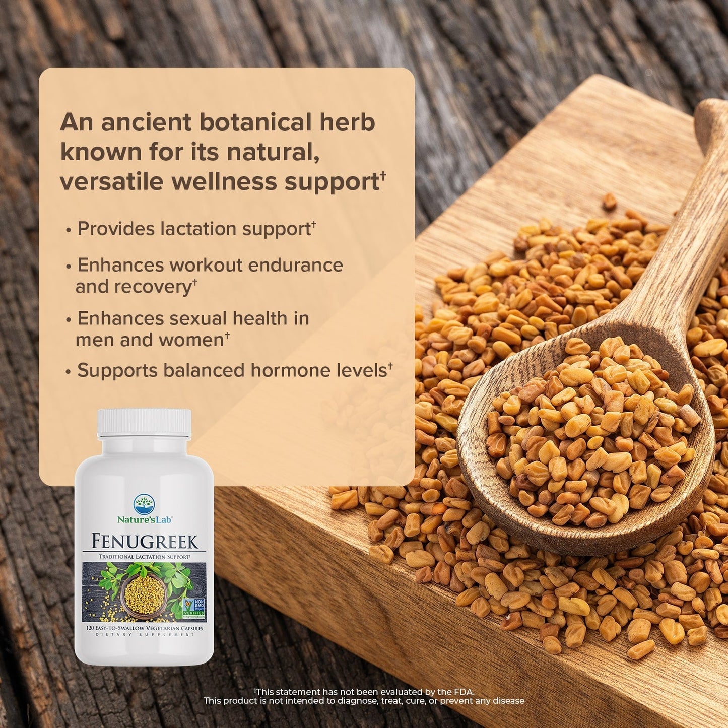 Nature's Lab Fenogreco 610 mg - 120 Cápsulas