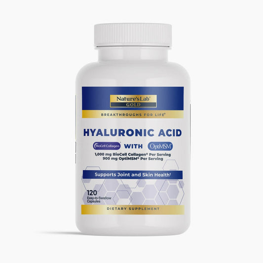 Nature's Lab Ácido hialurónico con BioCell Collagen® y OptiMSM® - 120 cápsulas