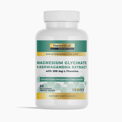 Nature's Lab Gold Magnesium + Ashwagandha with L-Theanine - 60 Capsules