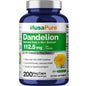 NusaPure Dandelion Root 20:1 Extract, 112.5 mg 200 Veggie Capsules (Non-GMO, Vegan)