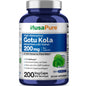 NusaPure Gotu Kola Capsules 20:1 Extract, 200 mg Per Veggie Caps, 200 Count, Non-GMO, Vegan, Bioperine - Traditional Herb Extract