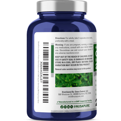 NusaPure Chanca Piedra 200 mg | 200 cápsulas vegetales | Suplemento de extracto de hierbas | Extracto 10:1, sin OGM, Bioperina | 100 porciones por frasco