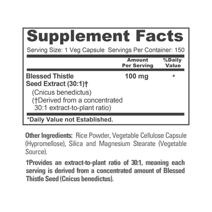 NusaPure Cardo Bendito Semilla 30:1 Extracto, 100 mg por Cápsula Vegetal 150 Unidades (Sin OMG, Vegano)
