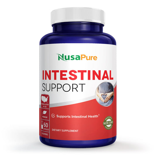 NusaPure Soporte Intestinal para Humanos (sin OGM), Ajenjo, Ajo, Cáscara de Nuez Negra, 60 Cápsulas