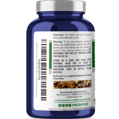 NusaPure Kudzu Root Extracto 20:1, 200 mg - 120 Cápsulas Vegetales (Sin OMG, Vegano, Bioperine)