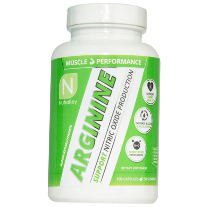 NutraKey Arginine 500mg, 100 Capsules