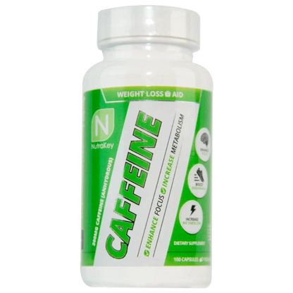 NutraKey Caffeine 200mg, 100 Capsules