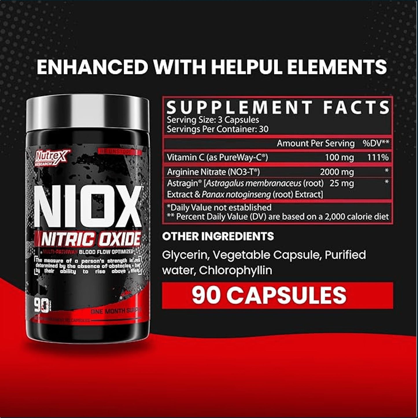 Nutrex Niox Nitric Oxide, 90 Caps
