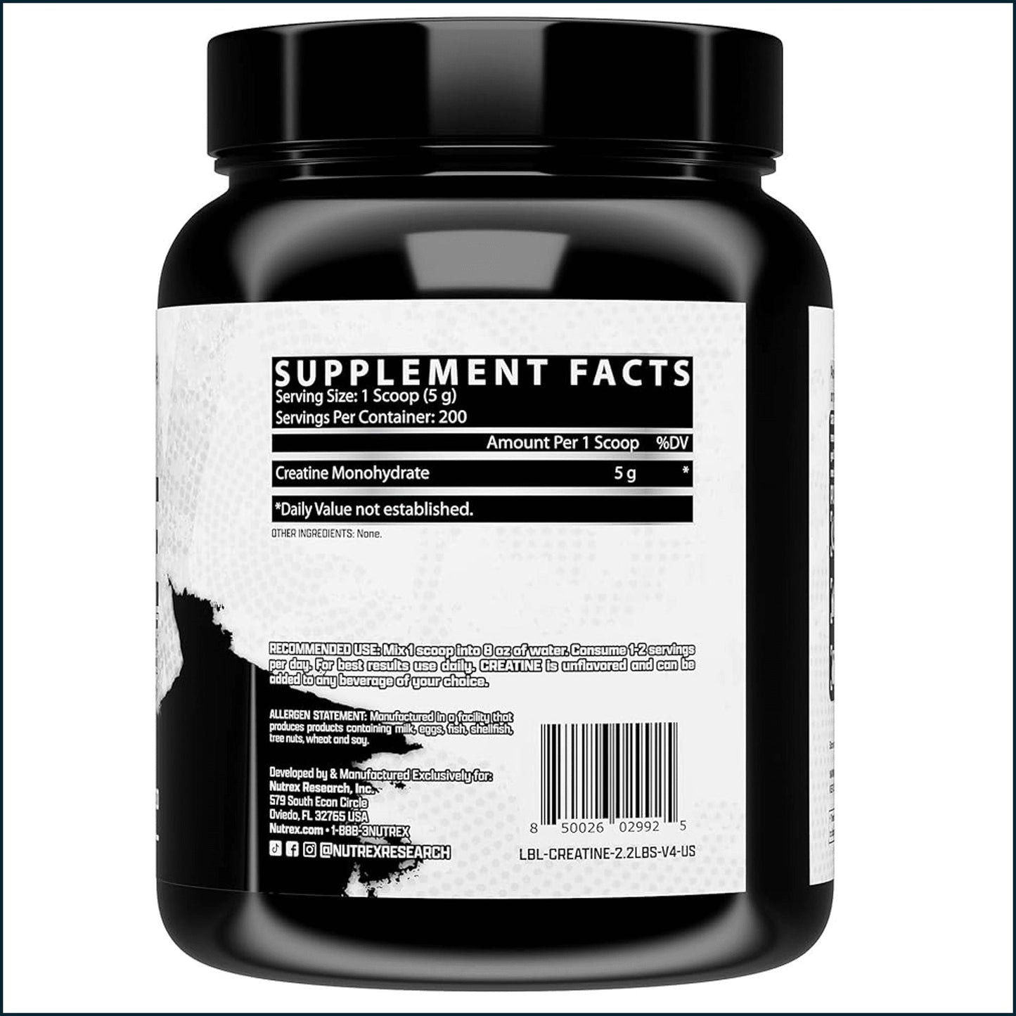 Nutrex Creatine Monohydrate, 200 Servings