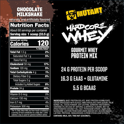 Mutant Hardcore Whey, 5lbs