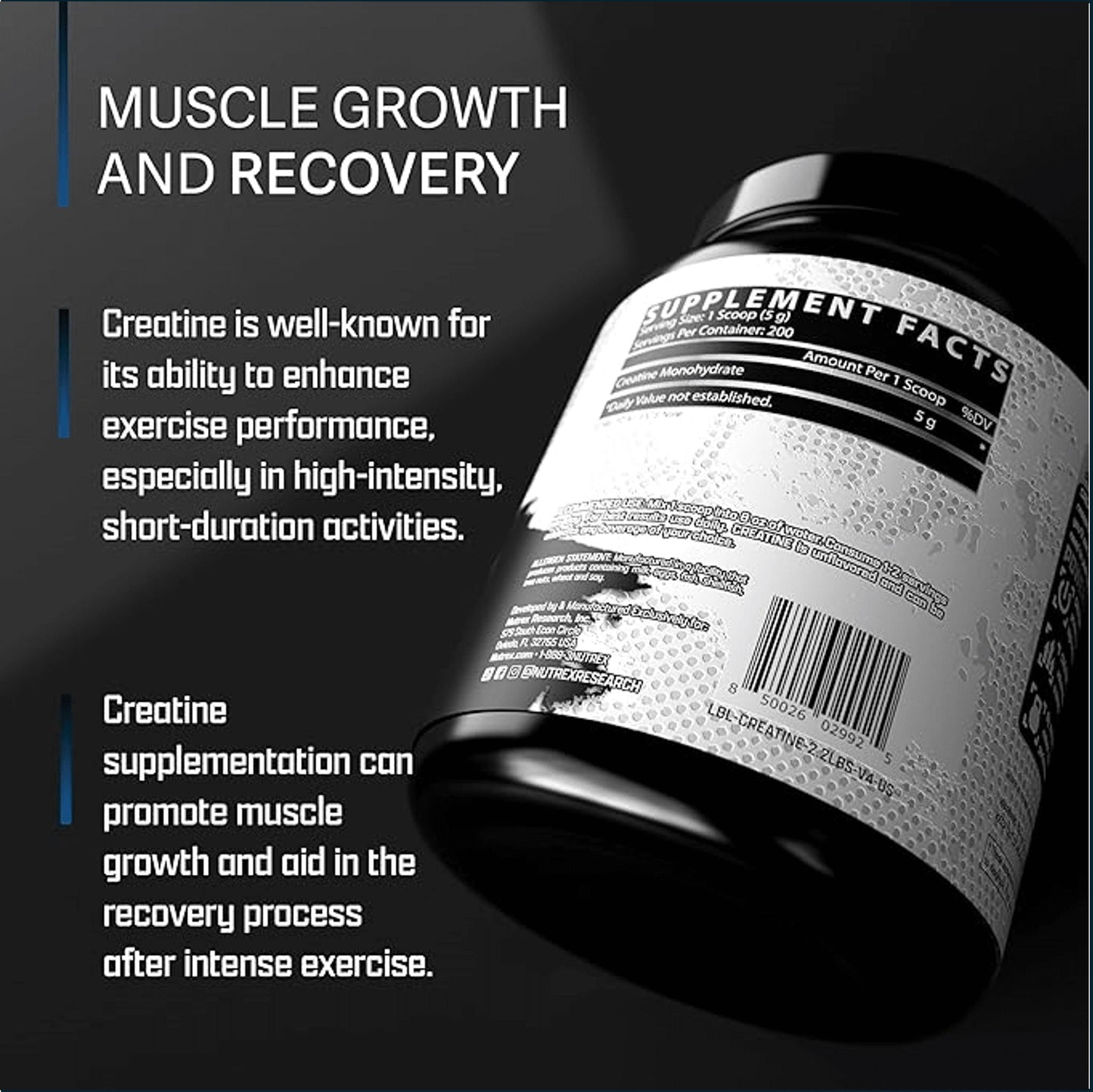 Nutrex Creatine Monohydrate, 200 Servings