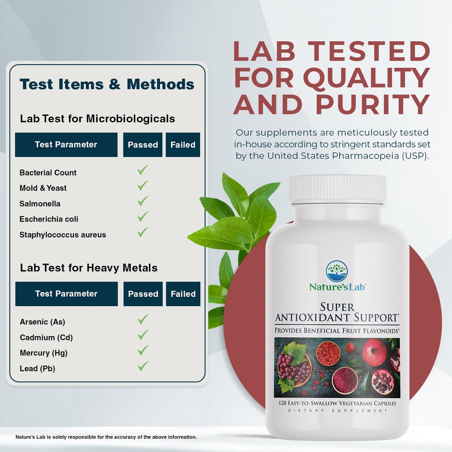 Nature’s Lab Super Antioxidant Support - 120 cápsulas