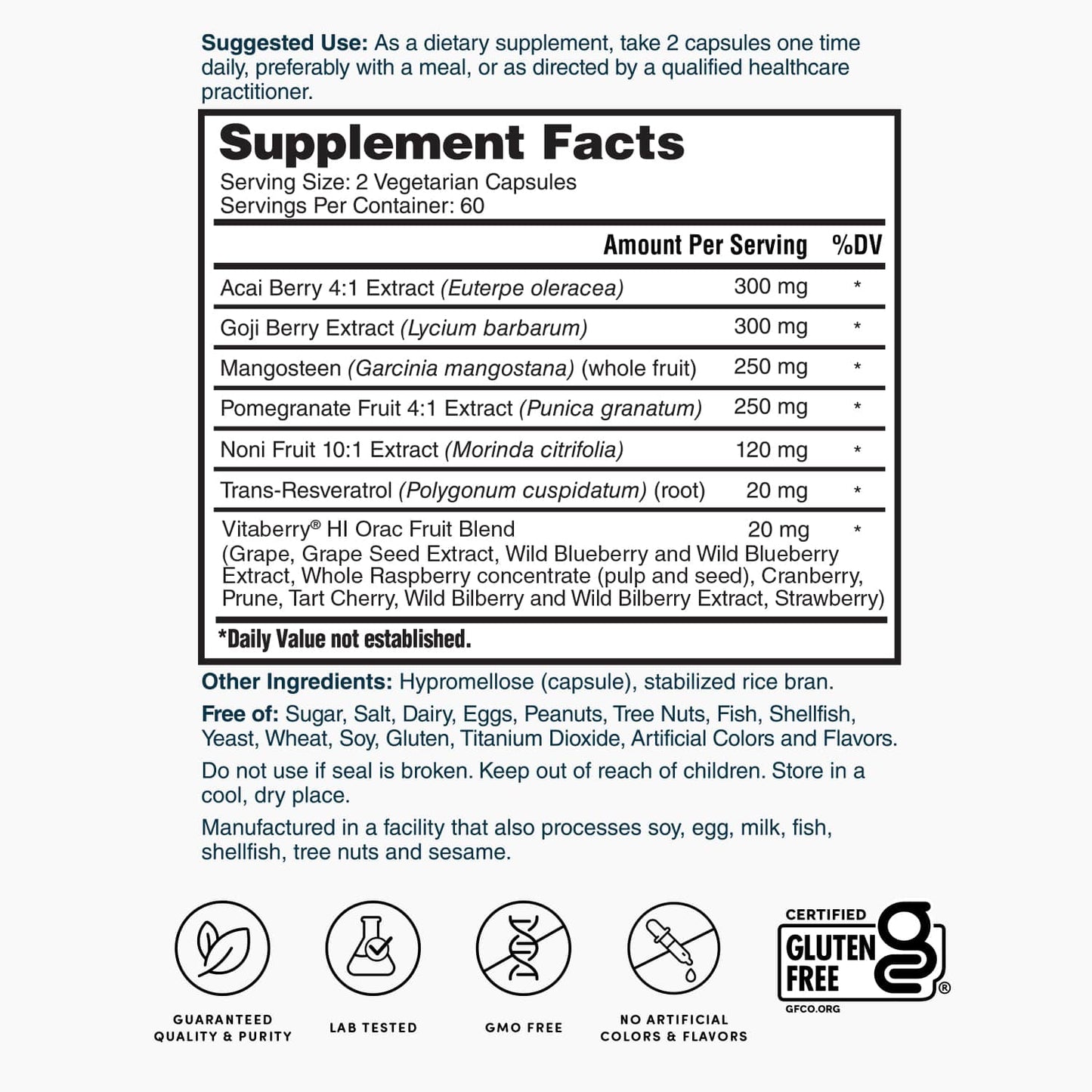 Nature’s Lab Super Antioxidant Support - 120 cápsulas