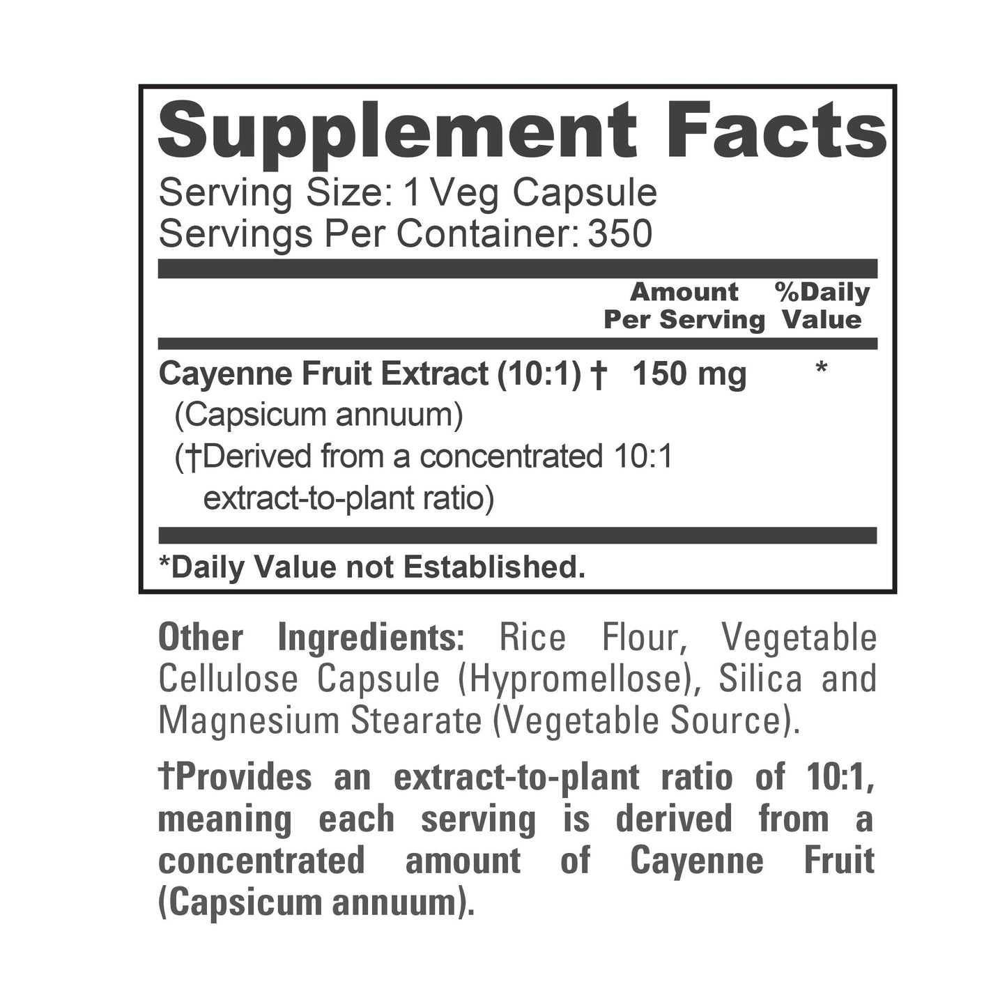 NusaPure Pimienta Cayena 150 mg por Cápsula, 350 Cápsulas Vegetales Vegano Vegetariano, Sin OGM