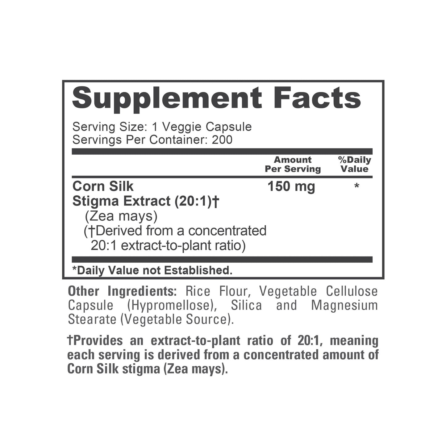 NusaPure Extracto de Seda de Maíz 150 mg por Cápsula - 200 Cápsulas Vegetales (100% Vegetariano, No OGM, Extracto 20:1, Vegano)