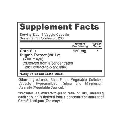NusaPure Extracto de Seda de Maíz 150 mg por Cápsula - 200 Cápsulas Vegetales (100% Vegetariano, No OGM, Extracto 20:1, Vegano)