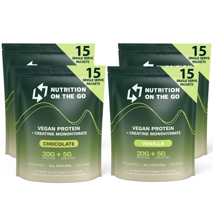 2-in-1 Vegan Protein + Creatine Travel Packets