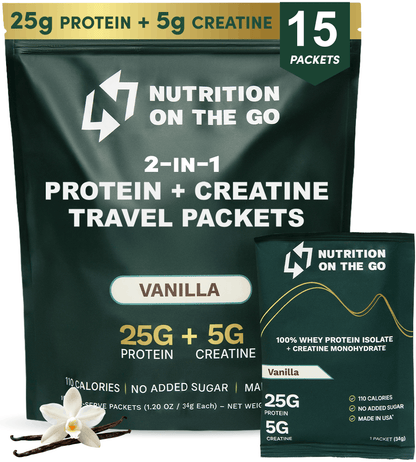 Sobres de viaje de Aislado de Proteína de Suero de Leche + Creatina 2 en 1