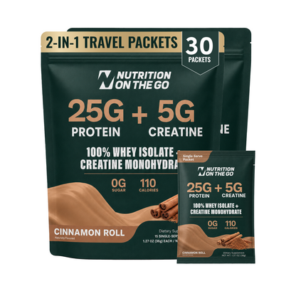 2-in-1 Molkenproteinisolat + Kreatin Reisepackungen
