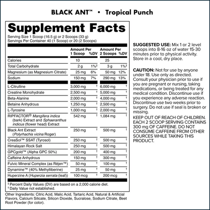 Bucked Up Black Ant Pre-workout, 40 Servings