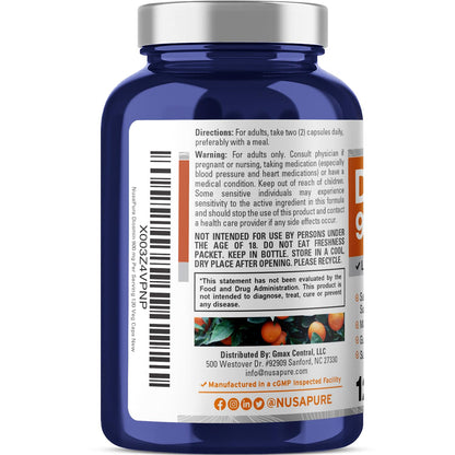 NusaPure Diosmina 900 mg por porción, 120 cápsulas vegetales (sin OGM, vegano)