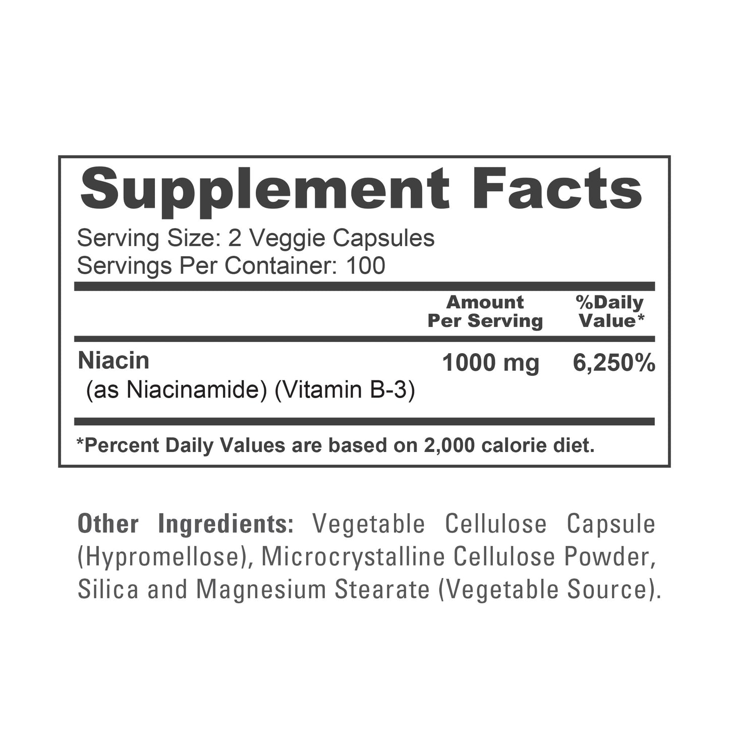 NusaPure Niacinamida 1000mg 200 Cápsulas Vegetales (Sin OGM, Vegano) Sin Enrojecimiento