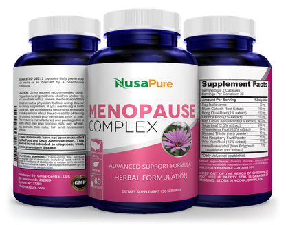 NusaPure Menopause Complex: Cohosh Negro e Ingredientes Herbales - 60 Cápsulas