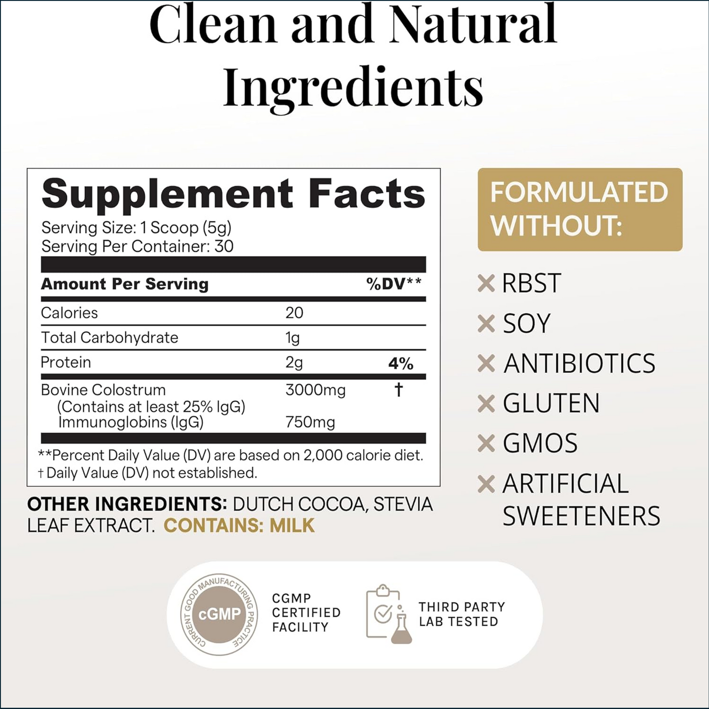 Elavite Colostrum Powder, 30 Servings