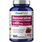 NusaPure Resveratrol y complejo de polifenoles 1450mg 180 cápsulas vegetarianas (sin OMG, vegano) Vitamina C