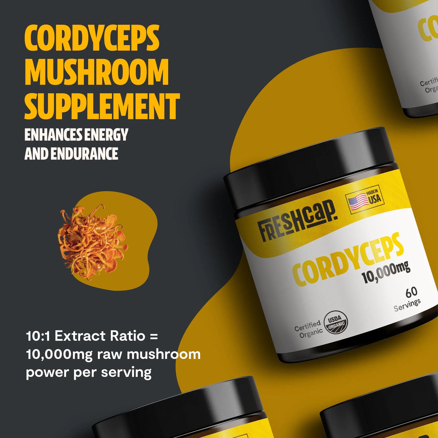 Extracto en polvo de hongo Cordyceps