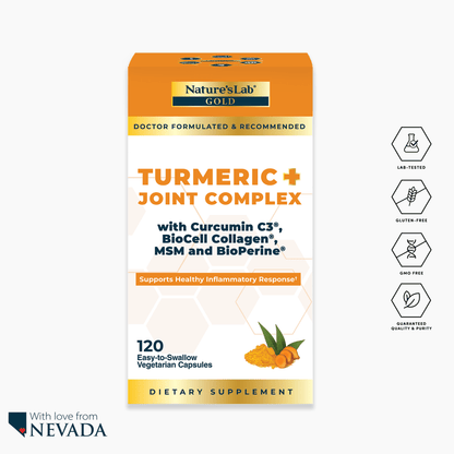 Nature's Lab Oro Cúrcuma + Complejo Articular - 120 Cápsulas