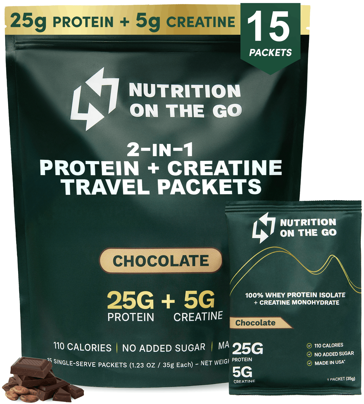 Sobres de viaje de Aislado de Proteína de Suero de Leche + Creatina 2 en 1